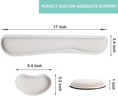Keyboard Wrist Rest Mouse Wrist Support Set, Memory Foam Wrist Rest Pad for Computer Laptop Keyboard Mouse, Ergonomic Wrist Cushion Support for Typing Pain Relief, Gaming Home Office, Flowers Grass
