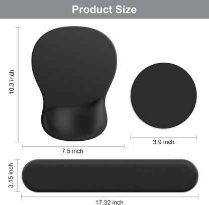 Ergonomic Mouse Pad with Wrist Rest and Keyboard Wrist Rest, Gel Mousepad and Wrist Rest for Computer Keyboard, Pain Relief, Non-Slip PU Base, Mouse Pad with Wrist Support for Gaming, Office, Brown
