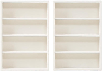 Byken 2 Pcs Sunglasses Organizer,4 Grid Eyeglass Jewelry Storage Tray for Drawer,Beige White