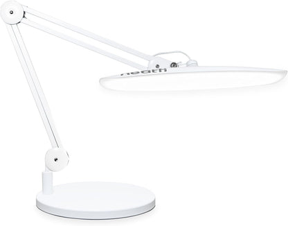 Neatfi XL 2200 Lumens 24W LED Desk Lamp – Shadow-Free Task Lighting | 4-Level Dimming | Home Office & Crafts Use | 20-Inch Wide Head (White, Non-CCT with Clamp)