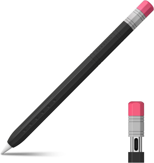 Fintie Silicone Sleeve for Apple Pencil (USB-C), Light Pen Skin Case Cover Soft Protective Anti-Slip Pencil Grip Holder, Supports Magnetic Attachment, Pink
