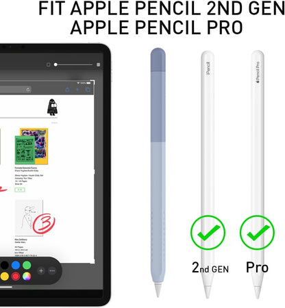 Delidigi for Apple Pencil Pro Case (2024) & Apple Pencil 2nd Generation Sleeve,Soft Silicone Grip Cover,Magnetic Charging Compatible,Double Tap Support,Gradient Color Design