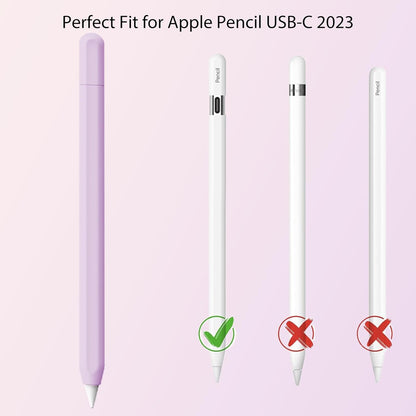 KELIFANG Silicone Case Sleeve Cover for Apple Pencil (USB-C) 2023, Cute Pink Protective Skin iPad Pencil Holder, Anti-Slip Grip Accessories Compatible with Apple Pencil 3rd Generation