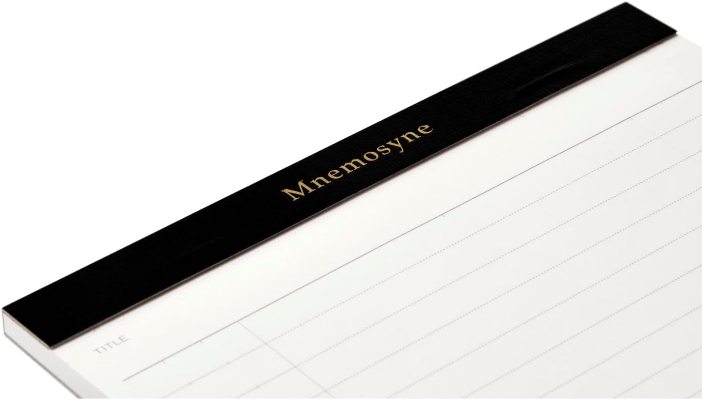 Maruman Mnemosyne Lined Notebook- Vertical A5, 5.83" x 8.27", 70 Sheets / 140 Pages, 7mm College Ruled With Center Line Journal, Perforated Pages & Wire-Bound to Lay Flat, Black, Made in Japan - Colors B