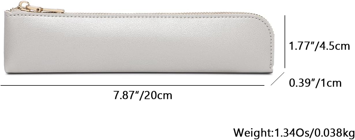 Canvas Pencil Case Small Pencil Pouch Slim Lightweight Pen Case Holder Cute Zipper Bag for School Office
