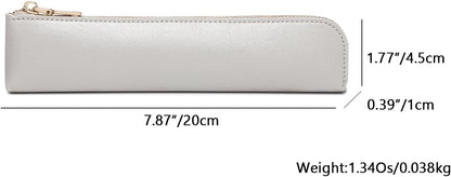 Canvas Pencil Case Small Pencil Pouch Slim Lightweight Pen Case Holder Cute Zipper Bag for School Office