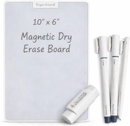 UNCLE BOARD 10 inch x 6 inch Dry Erase Board, Magnetic Small White Board with 3 Magnetic Pens, Portable Student Whiteboard - Perfect for Planning, Drawing, Memos, to-Do Lists.
