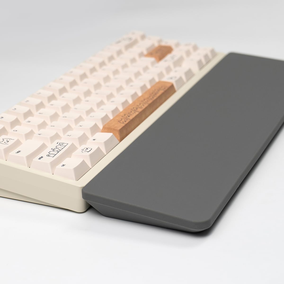 Ergonomic 75% Keyboard Wrist Rest-12.8" Silicone Non-Slip Keyboard Cushion, Computer Wrist Rest, Relief of Hand Pain(Grey)