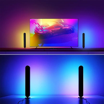 2pcs Smart LED Light, RGB Ambient Light Bars, Rhythm Lamp, Remote and APP Control, Music Sync Backlight for Gaming TV Bedroom, Desktop Lamp with Color Adjustable, timed Control