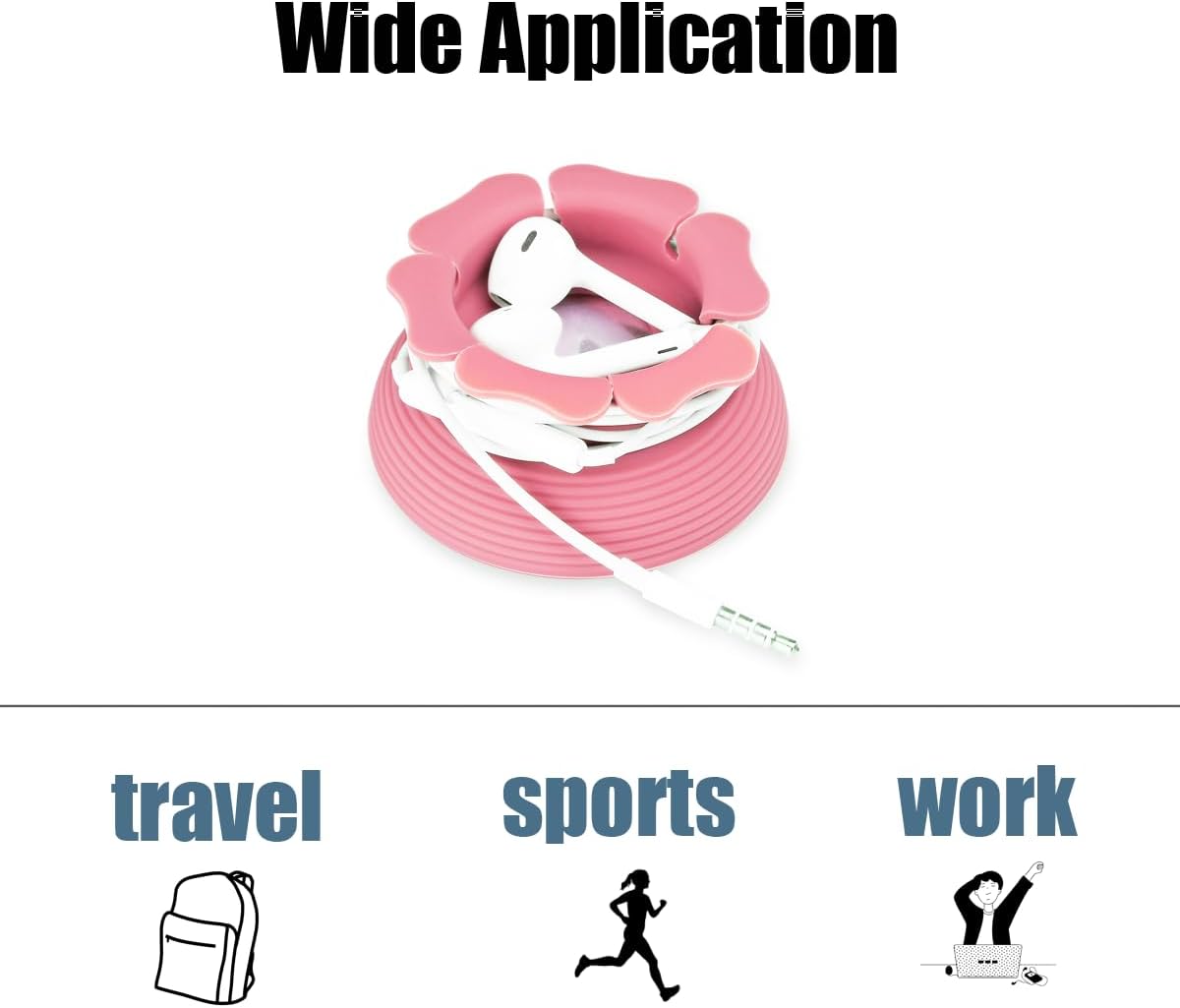 MAIRUI Wired Earbud Case Earphone Headphone Cord Organizer Earbuds Wrap Soft Silicone Magnetic Holder Storage Tangle Free Cable Winder(Red)