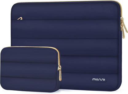 MOSISO Laptop Case 13.3 inch,13-13.3 inch Puffy Laptop Sleeve Compatible with MacBook Neo/Air 13.6 M5 M4 M3 M2 M1/Pro 13/14,HP Dell ASUS Lenovo,Polyester Horizontal Bag with Small Case, Sand