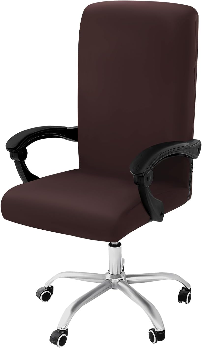 Smiry Stretch Printed Office Chair Armrest Covers, 2 Pcs Soft Fit Removable Washable Computer Desk Chair Arm Covers Protector, Black