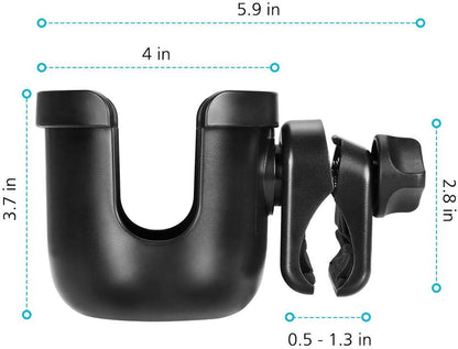 Accmor Stroller Cup Holder, Universal Cup Holder for Uppababy Nuna Doona Strollers, Bottle Drinks Holder for Wheelchair, Walker, Bike, Scooter