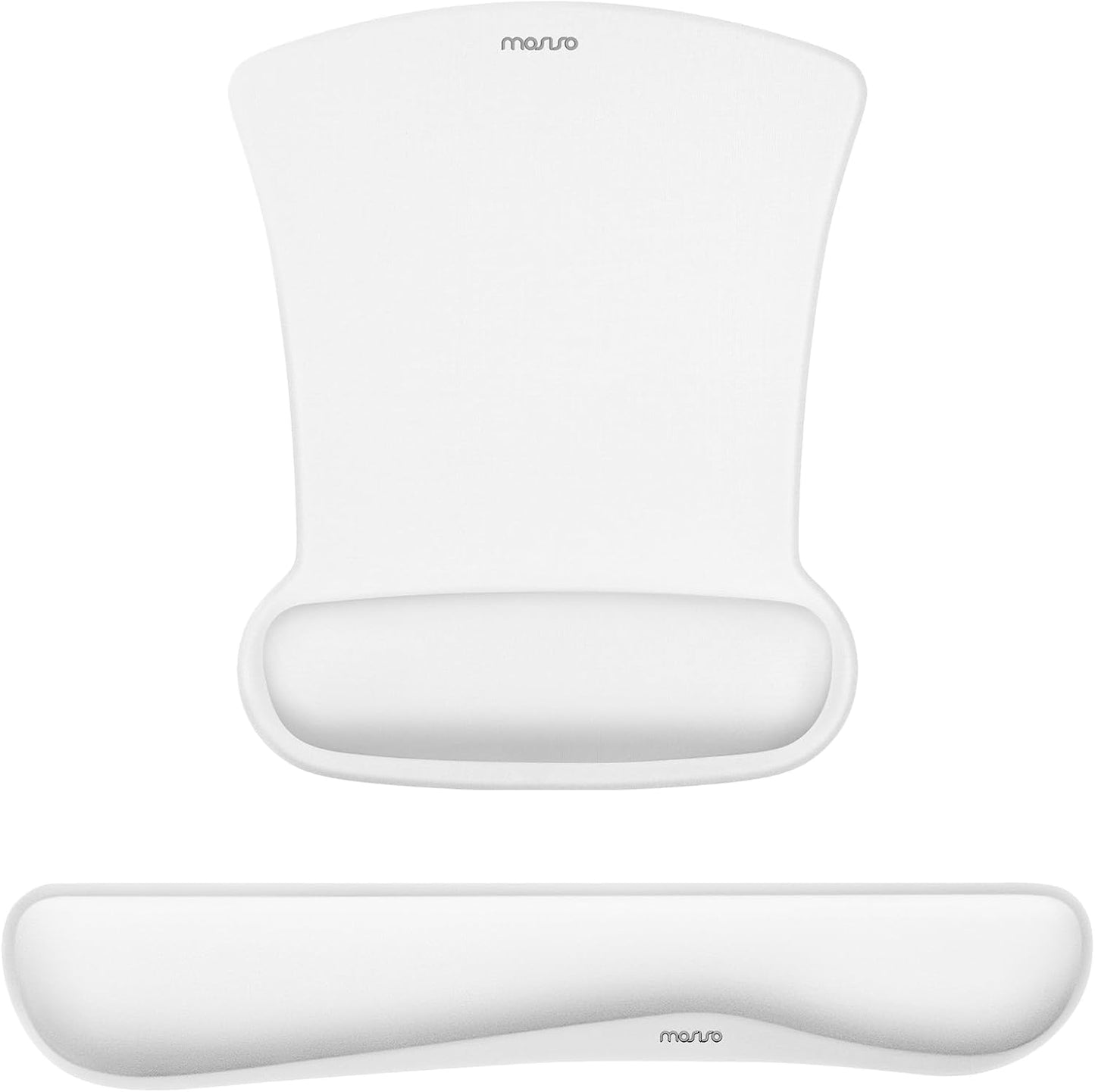 MOSISO Wrist Rest Support for Mouse Pad & Keyboard Set, Ergonomic Mousepad Non-Slip Base Home/Office Pain Relief & Easy Typing Cushion with Neoprene Cloth & Raised Memory Foam, Black