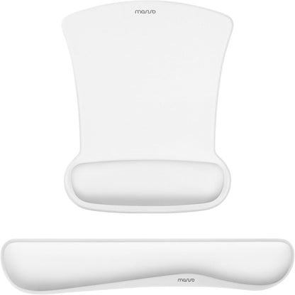 MOSISO Wrist Rest Support for Mouse Pad & Keyboard Set, Ergonomic Mousepad Non-Slip Base Home/Office Pain Relief & Easy Typing Cushion with Neoprene Cloth & Raised Memory Foam, Black