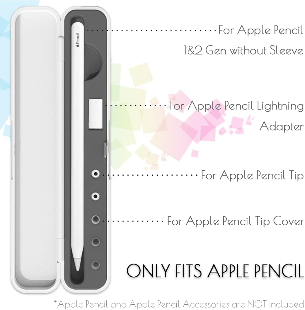 Carrying Case for Apple Pencil 2nd Gen and 1st Generation - Storage Box with Lid - Pen Protective Case for iPad Pencil - Holder Accessories - Shock-Absorption (Black)