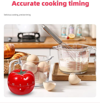 Kitchen Timer, 60-Minute Mechanical Countdown Timer, Red