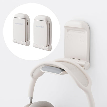 MAMUVIMO Headphone Stand, Headset Stand Foldable ＆ Sticky, Headphone Holder Hook Mount with Non-Slip Silicone, Adhesive Earphone Desk Hanger Clip Space-Saving for Airpods Max, All Earphones- Pink