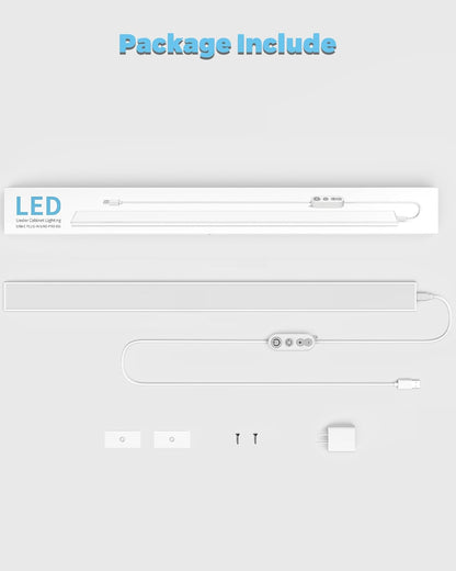 ASOKO LED Under Cabinet Lighting USB Plug-in, Dimmable, 3 Color Temperature, 14.5 in, Under Counter Lights for Kitchen,Shelf,Cupboard, Under Desk Monitor Light Bar (Sliver, 14.5 inch-2 Pack)