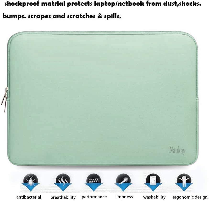 Naukay Laptop Sleeve Case, 15.6 Inch,Resistant Neoprene Notebook Computer Pocket Case/Tablet Briefcase Carrying Bag Compatible Asus/Dell/Fujitsu/HP/Sony/Toshiba/Acer- (Black)