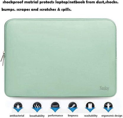 Naukay Laptop Sleeve Case, 15.6 Inch,Resistant Neoprene Notebook Computer Pocket Case/Tablet Briefcase Carrying Bag Compatible Asus/Dell/Fujitsu/HP/Sony/Toshiba/Acer- (Black)