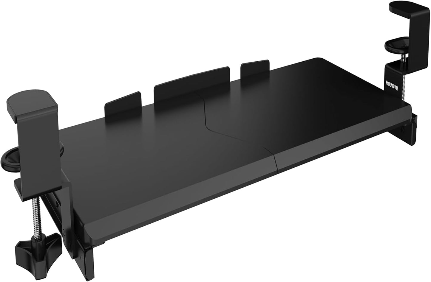 Mount-It! Under Desk Keyboard Tray, 30" Extra-Wide Clamp-On Slide-Out Drawer, Holds 11 lbs, Fits Desks up to 1.77" Thick, No-Drill C-Clamp Mount