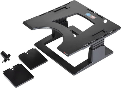 3M Adjustable Laptop Stand, Raise Screen Height to Reduce Neck Strain, 3" Height Adjustment, Large Platform for Docking Station, Non-Skid Base Keeps Laptop Secure, Cable Management, Black (LX500)
