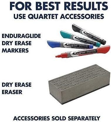 Quartet Dry Erase White Board 9"W x 11"H Desktop Glass Pad with Removable Clip and Marker, White (GDE119)
