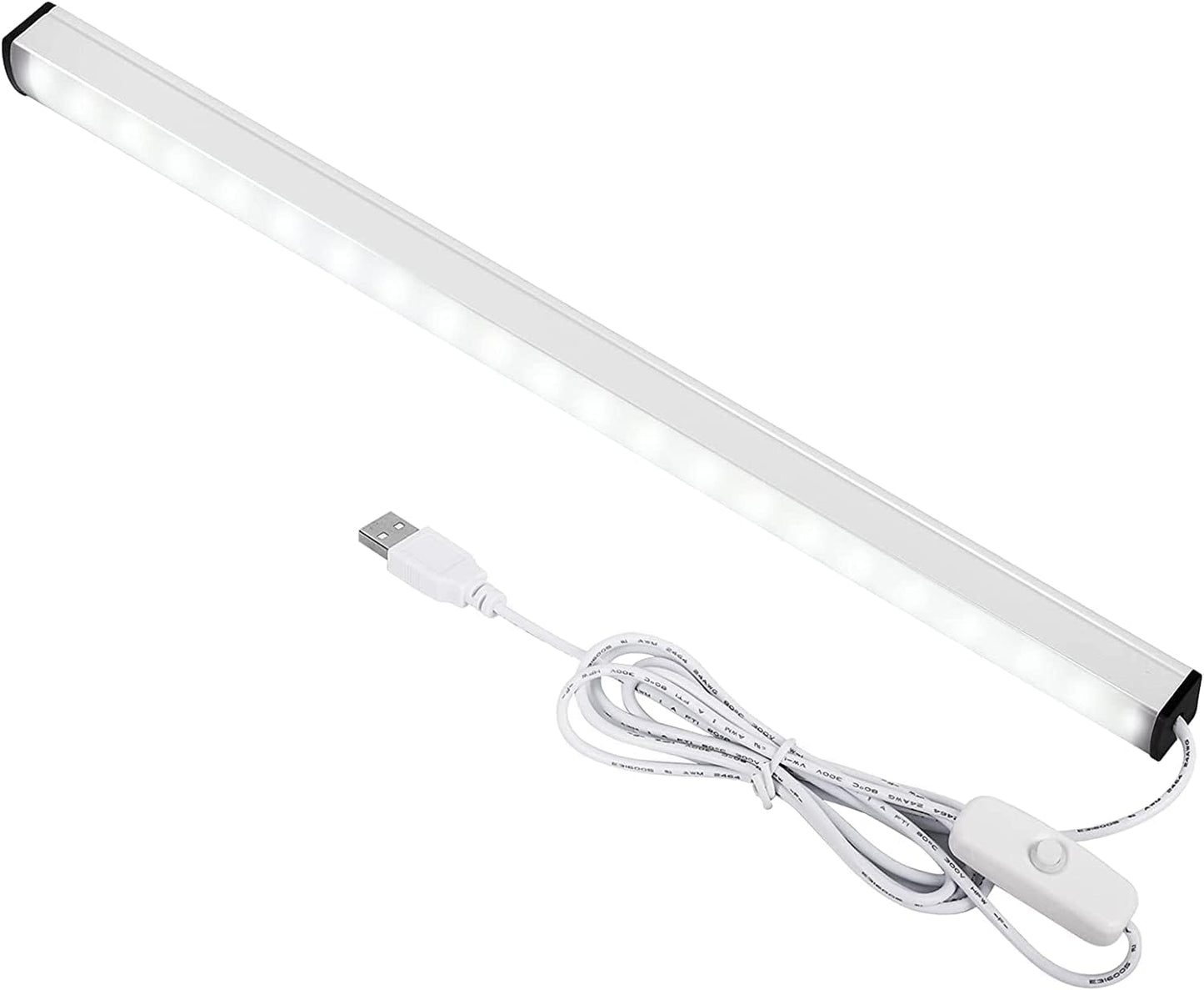 ASOKO Under Cabinet Led Lighting, 12 Inch Light Strip Bar, Daylight White 5000K Dimmable Plug in USB Light, Small Thin Led Under Counter Lighting for Kitchen/Room/Shelf/Desk/Display Case