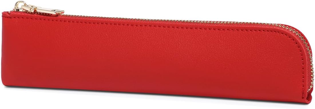 Canvas Pencil Case Small Pencil Pouch Slim Lightweight Pen Case Holder Cute Zipper Bag for School Office