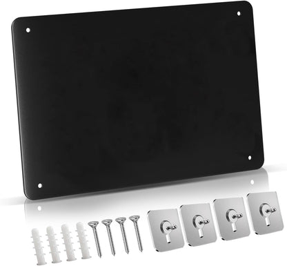 FANXIYQ Black Magnetic Board for Desk, Metal Magnet Display Board for Magnets & Souvenirs, Travel Magnet Board & RV Sticker Board, Magnetic Memo Board with Removable Foot Pads