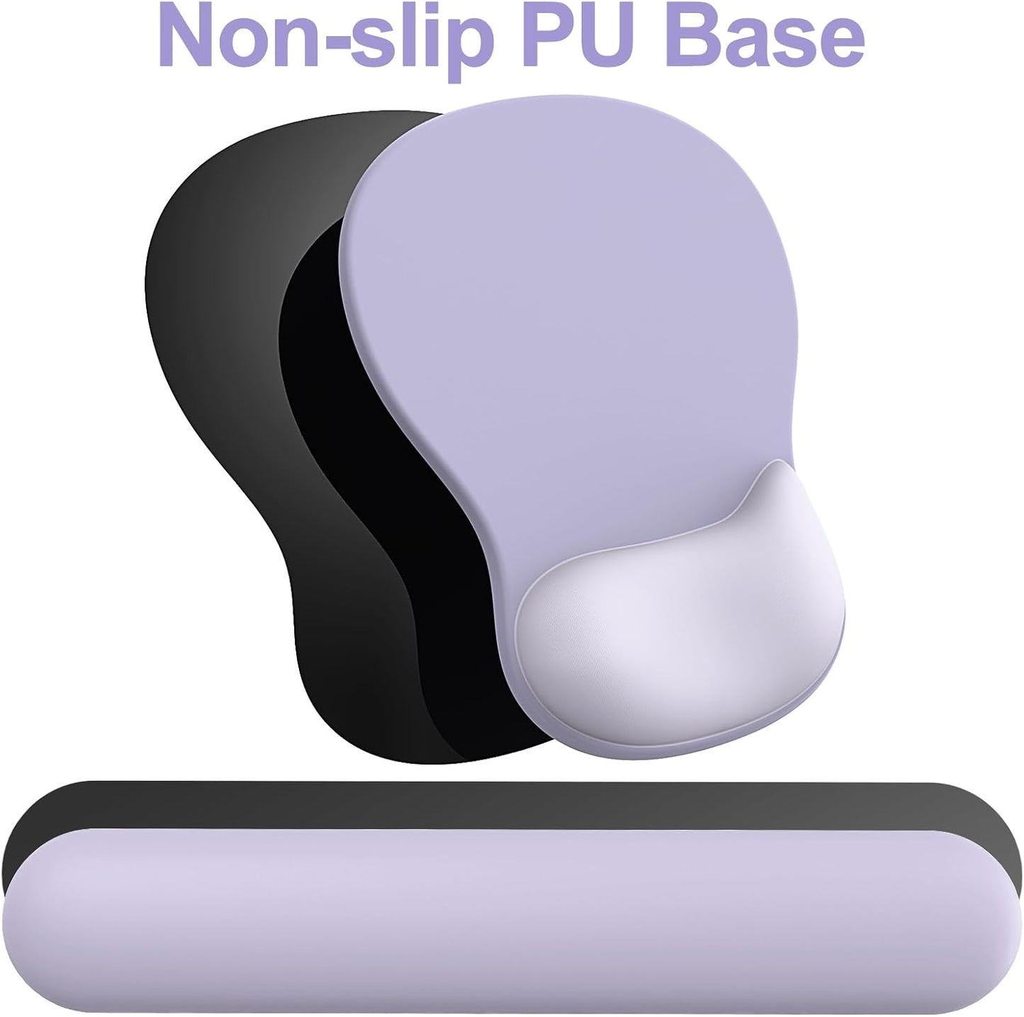 Ergonomic Mouse Pad with Wrist Rest and Keyboard Wrist Rest, Gel Mousepad and Wrist Rest for Computer Keyboard, Pain Relief, Non-Slip PU Base, Mouse Pad with Wrist Support for Gaming, Office, Brown