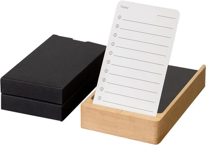 muso wood Daily To Do List Planner with Walnut Stand - 100 To Do List Cards - Undated Daily Planner Notepad for Desk Accessories and Supplies, Enhanced Productivity, Work Office Accessories