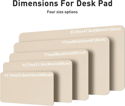Aothia Leather Office Desk Pad Protector, Non-Slip PU Leather Desk Blotter, Waterproof Laptop Writing Mouse Pad for Office and Home, Black, 31.5" x 15.7" - Colors B