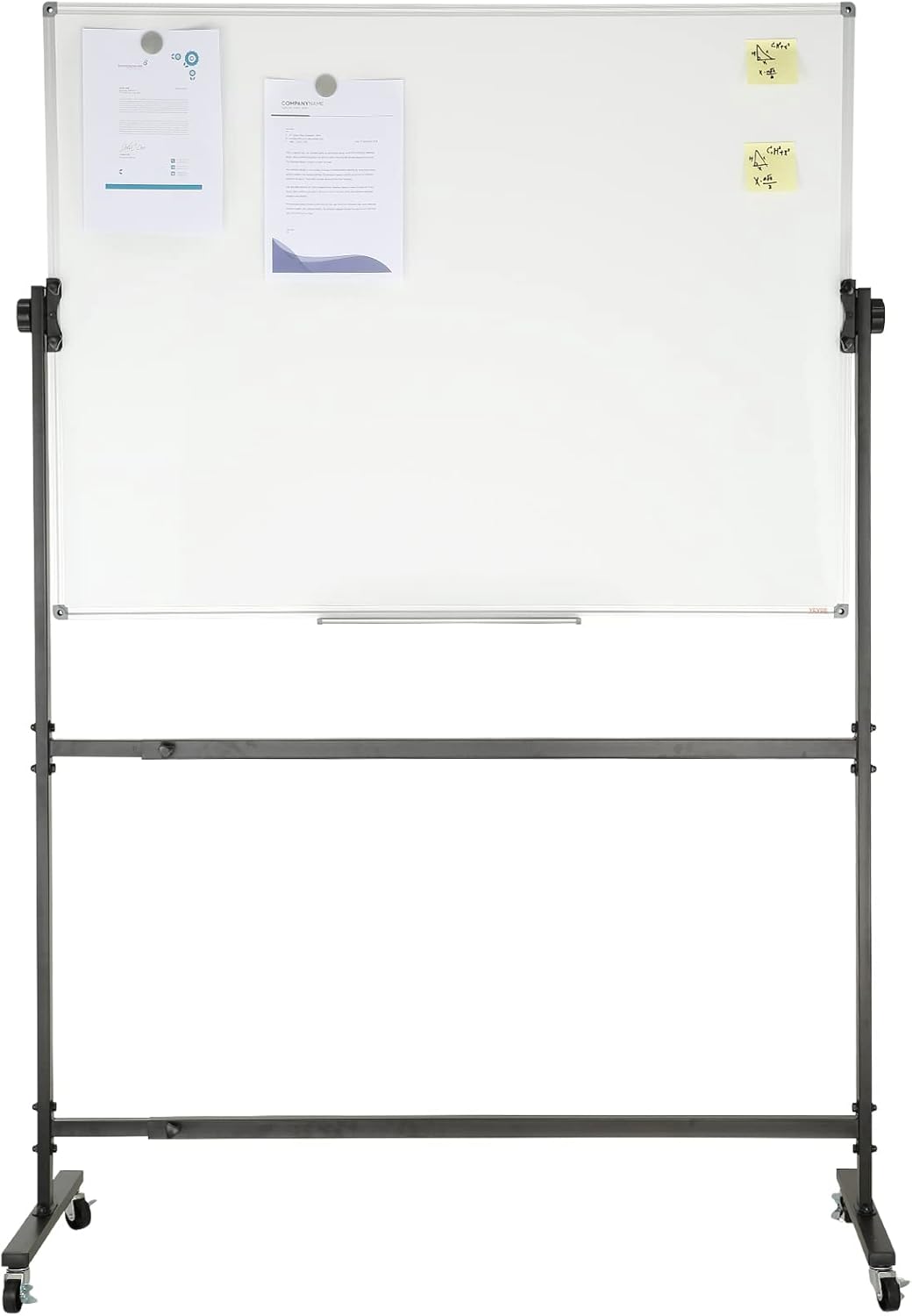 VEVOR Magnetic Glass Whiteboard, Dry Erase Board 36"x24", Wall-Mounted Large White Glassboard Frameless, with Marker Tray, an Eraser and 2 Markers, Black