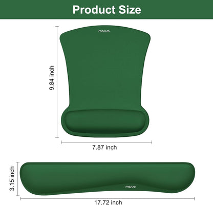 MOSISO Wrist Rest Support for Mouse Pad & Keyboard Set, Ergonomic Mousepad Non-Slip Base Home/Office Pain Relief & Easy Typing Cushion with Neoprene Cloth & Raised Memory Foam, Black