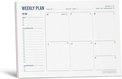 Daily Planner Notepad with Hourly Schedule - ADHD Planner, Time Block Planning Pad, Desktop To Do List, College Supplies - 6 x 9” - 50 Undated Sheets
