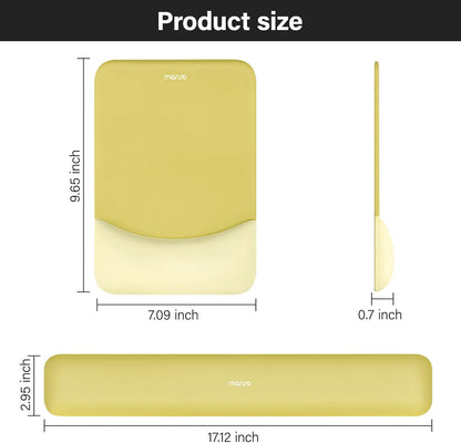 MOSISO Wrist Rest Support for Mouse Pad&Keyboard Set, Rectangular Ergonomic Mousepad Non-Slip Base Home/Office Pain Relief&Easy Typing Pad with Neoprene Cloth&Raised Silicone Lining, Green