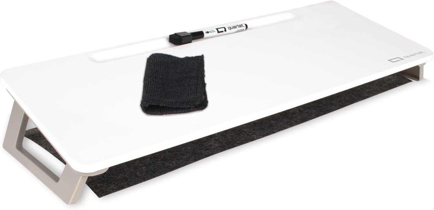 Quartet Dry Erase White Board, Magnetic Desktop Computer Pad for Notetaking, 21" x 7-3/4” Whiteboard, 1 Dry Erase Marker and Keyboard Pad, White Surface (Q090F01-R)