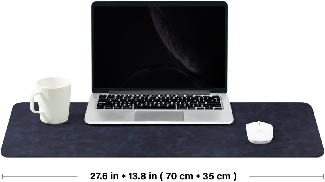 Distressed Leather Desk Mat - Non-Slip PU Desk Pad for Office and Home - Desk Organization and Accessories - Ideal for Large Mouse Pad and Desk Mats on Top of Desks(Tan,36"x 17")