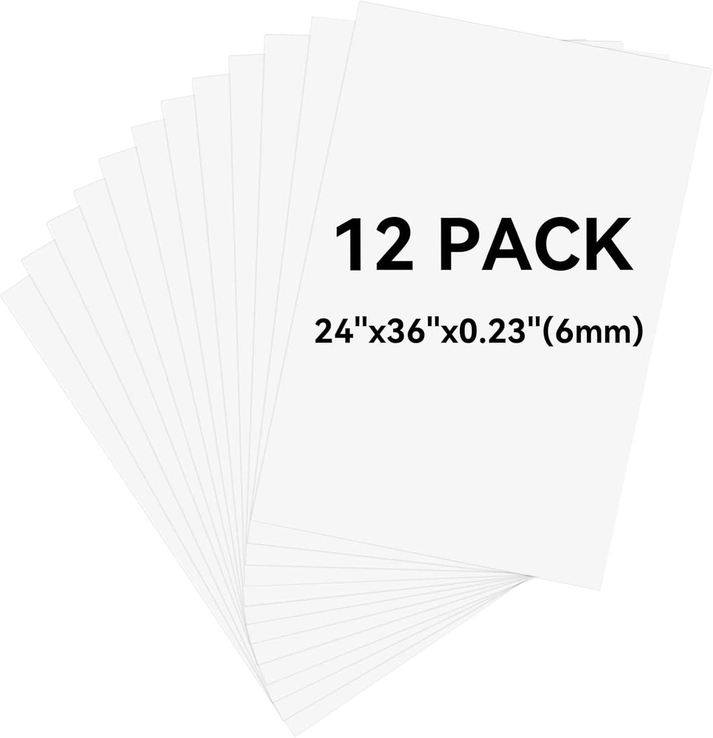 3 Pack White Foam Board 24"x36", 0.23" Thick Foam Core Board for Projects, White Poster Board for Painting, Displaying, and Craft Projects