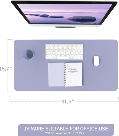 YSAGi Non-Slip Leather Desk Pad, Waterproof Laptop Computer Desk Keyboard Mat, Table Protector Blotter Mat, Large Mouse Pad for Office/Work/Home/Decor(Black, 31.5" x 15.7")