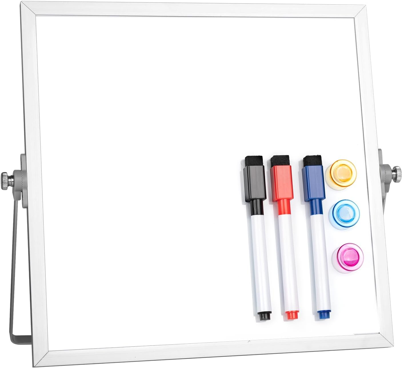 Desktop Whiteboard with Stand, 16" x 12" Double-Sided Dry Erase Board with Stand, Portable Stand White Board for Office, Home, School