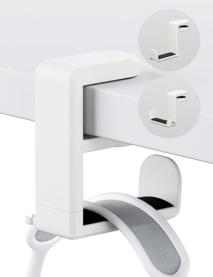 Headphone Hook - Under Desk Headphone Holder with 360-Degree Adjustable Rotation, Black