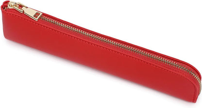 Canvas Pencil Case Small Pencil Pouch Slim Lightweight Pen Case Holder Cute Zipper Bag for School Office