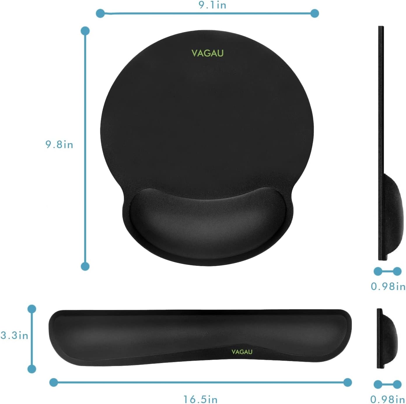 Comfy Mee Premium Memory Foam Keyboard and Mouse Wrist Rest Pads Set- for Comfortable Typing &Wrist Pain Relief (Pack of 2)