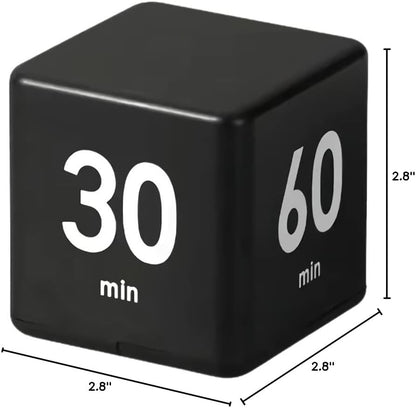 Feilifan Cube Timer, Productivity Cube Flip Timer for Kitchen Studying Workout Classroom Kids ADHD 15-20-30-60 Minute Preset, White