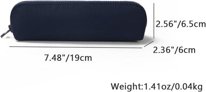 Canvas Pencil Case Cotton Canvas and Simple Multifunctional Pencil Bag Zipper Portable Storage (Black)