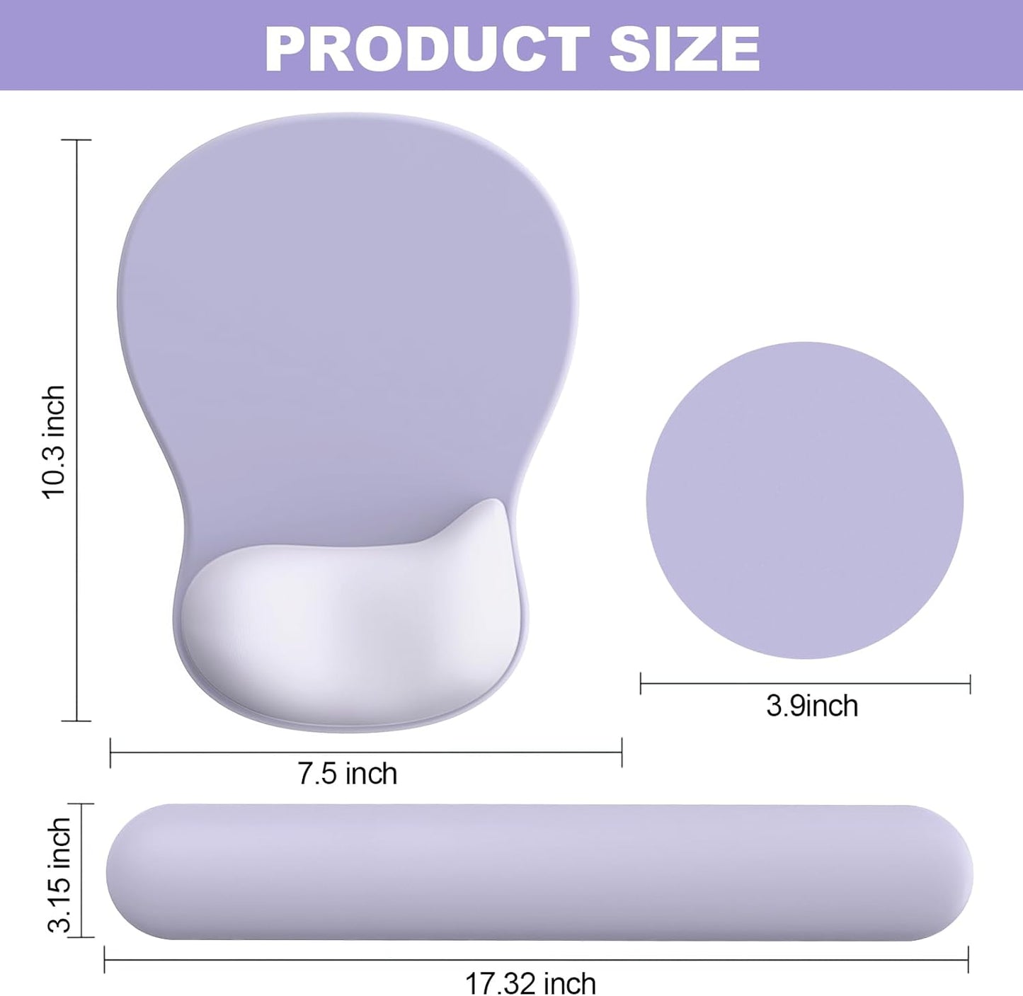 Ergonomic Mouse Pad with Wrist Rest and Keyboard Wrist Rest, Gel Mousepad and Wrist Rest for Computer Keyboard, Pain Relief, Non-Slip PU Base, Mouse Pad with Wrist Support for Gaming, Office, Brown