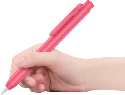 MoKo Holder Case for Apple Pencil 1st Generation, Retractable Apple Pencil 1st Case Protective iPad Pencil Sleeve Skin Cover with Sturdy Clip, Pink
